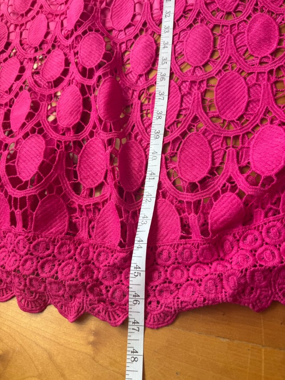 Pink Lace Midi Dress Size M-L - Picture 8 of 9